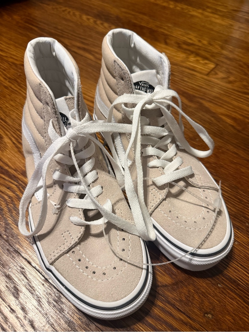 Vans Kids High-Top Sneakers in Beige and White